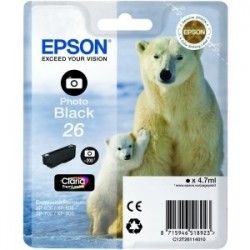 Cartouche noir photo EPSON pour Expression Home XP-600... (N°26) (ours)