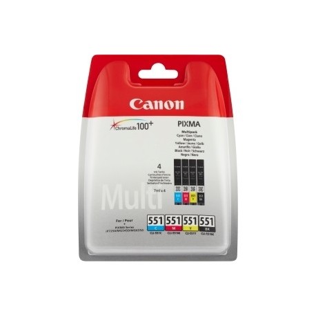 Multipack Canon CLI-551 pour Pixma MG5450 / MG6350...