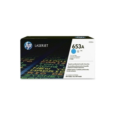 Toner Cyan HP pour Color LaserJet Enterprise MFP M680 (653A)