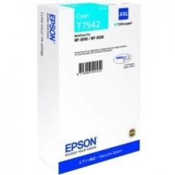 Cartouche Cyan Epson Tres Haute Capacité pour WorkForce 8090dw / 8590dwf...(T7542XXL)