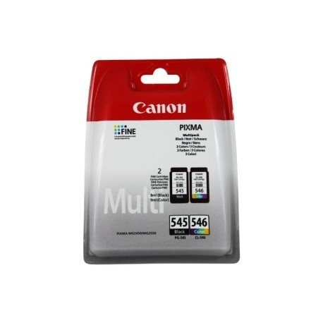 Multipack noir + couleur Canon pour pixma MG2450 / MG2550 / MX495...  (PG-545 + CL-546)(8287B006)