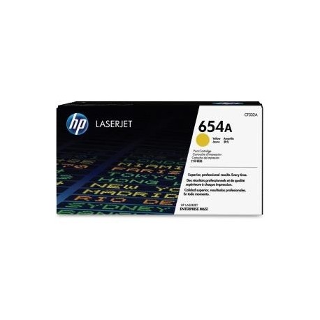 Toner jaune HP pour Color LaserJet Enterprise M651 (654A)
