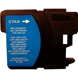 Cartouche cyan générique pour Brother (compatible LC1100, LC980)