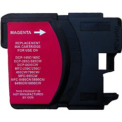 Cartouche magenta générique pour Brother (compatible LC1100, LC980)