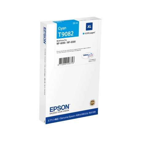 Cartouche Cyan XL Epson  Haute Capacité pour WorkForce pro WF 6590 / WF 6090 (T9072)