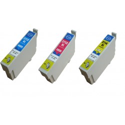 Multipack 3 couleurs XL (cyan, magenta, jaune) générique pour Epson WorkForce WorkForce 3620/ 3640/7620DTWF .. (n°27XL) (réveil)