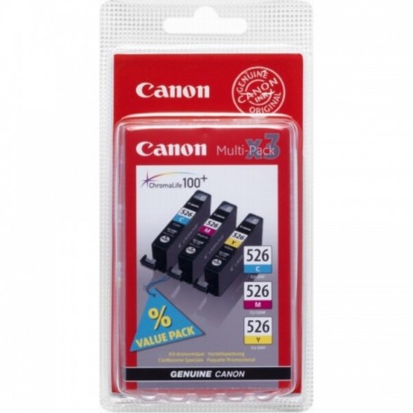 Pack tricolor Canon CLI-526C/M/Y pour IP4850 / MG5150.....