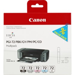 Multipack de 5 cartouches d'encre Canon PGI-72 PBK/GY/PM/PC/CO 