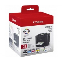 Pack 4 couleurs (Noir, Cyan, Magenta, Jaune) pour Canon IB4050 / MB5050....(PGI-2500XL)