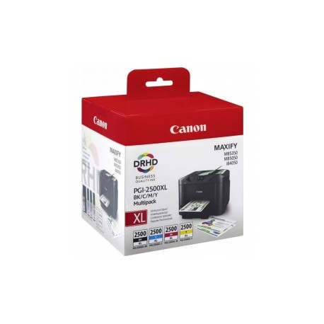 Pack 4 couleurs (Noir, Cyan, Magenta, Jaune) pour Canon IB4050 / MB5050....(PGI-2500XL)(9254B010)