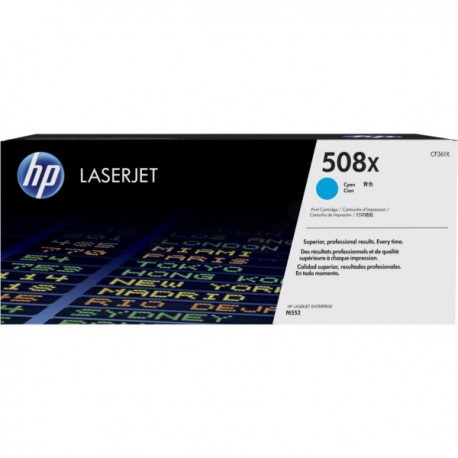 Toner Cyan HP haute capacité pour Color LaserJet Enterprise M552 / M553.... (508X)