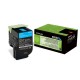 Toner cyan Lexmark pour CX310n / CX410e ... haute capacité (802SC)