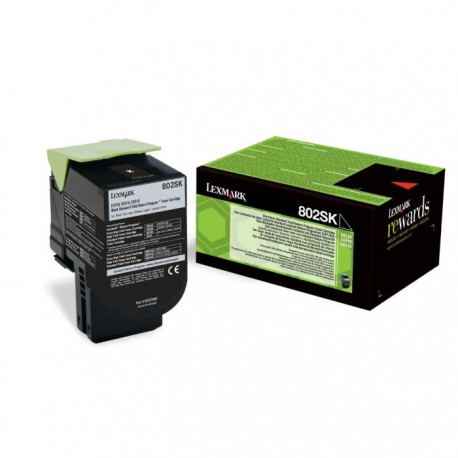 Toner noir Lexmark pour CX310n / CX410e ... haute capacité (802SK)