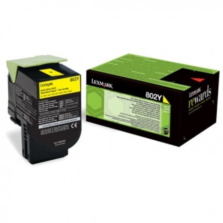 Toner jaune Lexmark pour CX310n / CX410e ... (802Y)