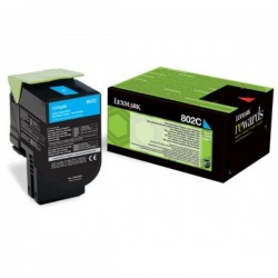 Toner cyan Lexmark pour CX310n / CX410e ... (802C)