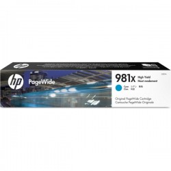 Cartouche jet d'encre Cyan Haute Capacité HP pour PageWide Enterprise 556 dn / xh ... (N°981X)