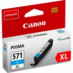 Cartouche Encre Cyan Haute capacité (CLI-571C XL) pour Canon Pixma MG 5750 / MG 6850...