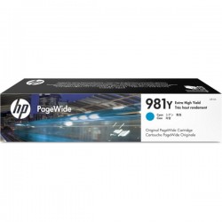 Cartouche jet d'encre Cyan Extra Haute Capacité HP pour PageWide Enterprise 586 ... (N°981Y)
