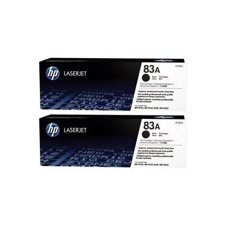 Pack 2 Toners HP pour LaserJet Pro MFP M125 / M126 ... (83A)