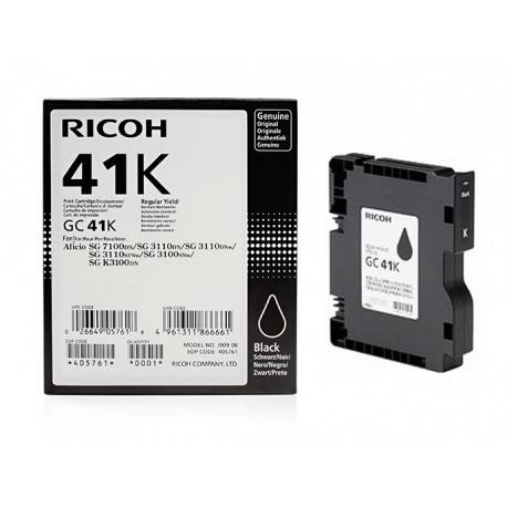 Cartouche d'encre noir haute capacité Ricoh pour Aficio SG3110dnw ... (GC-41K)
