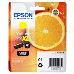 Cartouche Jaune Epson Haute Capacité pour Expression Premium XP-630 / XP-830  ... (n°33XL - orange) (C13T33644012) 