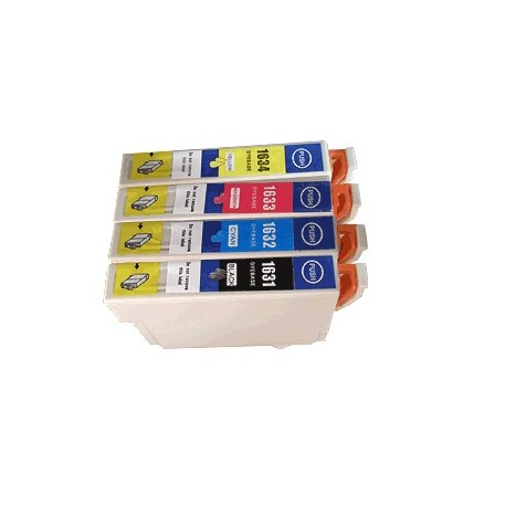 Pack de 4 cartouches XL génériques pour Epson WorkForce WF-2010w / WF-2520nf ... (N°16XL - Plume)