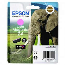Cartouche magenta clair éléphant Epson série 24 pour expresssion photo XP750 / XP850 (C13T24264012)