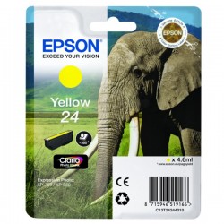 Cartouche jaune éléphant Epson série 24 pour expresssion photo XP750 / XP850 (C13T24244012) 