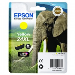 Cartouche jaune XL éléphant Epson série 24 pour expresssion photo XP750 / XP850 (C13T24344012)