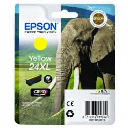 Cartouche jaune XL éléphant Epson série 24 pour expresssion photo XP750 / XP850 (C13T24344012)