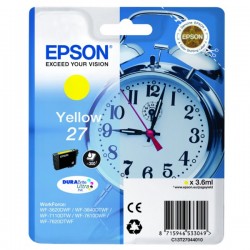 Cartouche d'encre jaune Epson pour WorkForce 3620/ 3640/7620DTWF .. (n°27) (réveil) (C13T27044012)