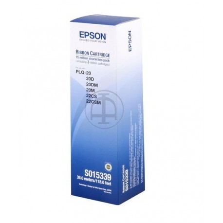 Pack 3 Rubans Matriciel Noir Epson pour PLQ-20 / 20M - 3 X 8 Millions de caractères