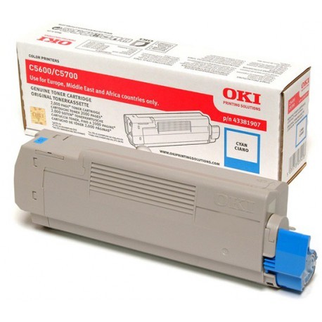 Toner cyan Oki pour imprimante C5600/C5700