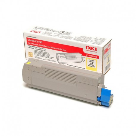 Toner jaune Oki pour imprimante C5600/C5700