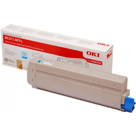 Toner Cyan haute capacité Oki pour MC873, MC883dn...