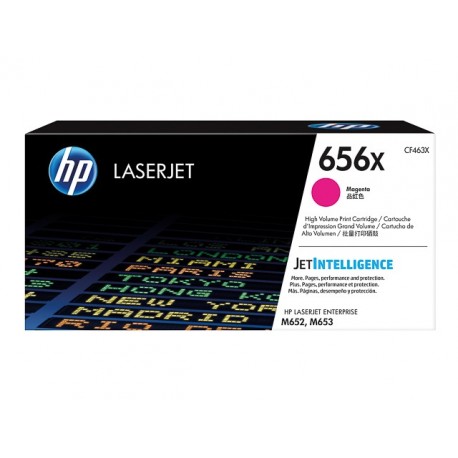 Toner Magenta HP Haute Capacité pour Color LaserJet Enterprise M652 / M653.... (656X) - 22 000 pages