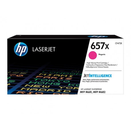 Toner Magenta HP Haute Capacité pour LaserJet Enterprise M681 / M682.... (657X) - 23 000 pages