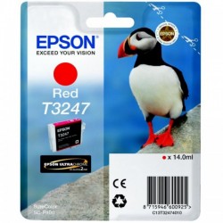 Cartouche Jet d'encre T3247 Rouge EPSON MACAREUX (14 ml) pour Imprimante SureColor SC-P400