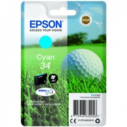 Cartouche d'encre Cyan Epson pour WorkForce 3720DWF/3725DWF .. (n°34) (balle de golf)