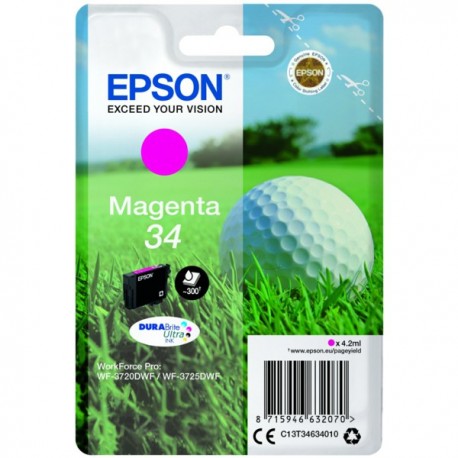 Cartouche d'encre Magenta Epson pour WorkForce 3720DWF/3725DWF .. (n°34) (balle de golf)