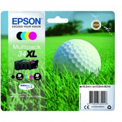 Pack de 4 cartouches Haute Capacité Epson pour WorkForce 3720DWF/3725DWF .. (n°34XL) (balle de golf)