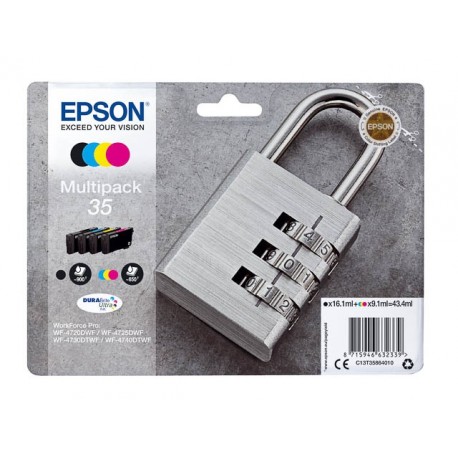 Pack de 4 Cartouches d'encre Epson pour WorkForce Pro 4720DWF .. (n°35) (Cadenas)