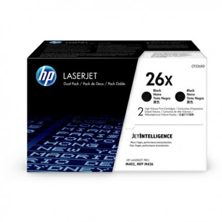 Pack 2 Toner noir HP Haute Capacité pour LaserJet Pro M402 / M426 .....(26X)
