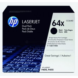 Pack de 2 Toners noirs haute capacité HP pour laserjet P4015 / P4515... (64X)