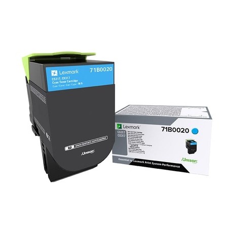 Toner Cyan Lexmark pour imprimante CS317dn/ Multifonction CX317dn