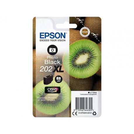 Cartouche Noir Photo XL Epson pour Expression Premium XP6000- XP6005 - (n°202XL - Kiwi) 