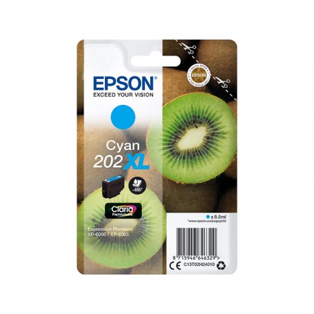 Cartouche Cyan XL Epson pour Expression Premium XP6000- XP6005 - (n°202XL - Kiwi) 