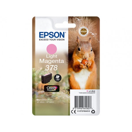 Cartouche Magenta Clair Epson pour Expression Premium XP8500- XP8505 ... - (n°378 - Ecureuil) 