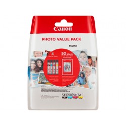 Pack 4 cartouches CLI-581 + papier photo Canon pour Gamme PIXMA TS8150 ...