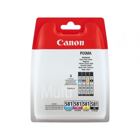 Pack 4 cartouches CLI-581BK+C+M+Y Canon pour Gamme PIXMA TS8150 ...